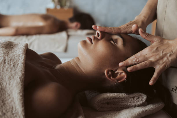 istock Woman having a facial massage 1263887523