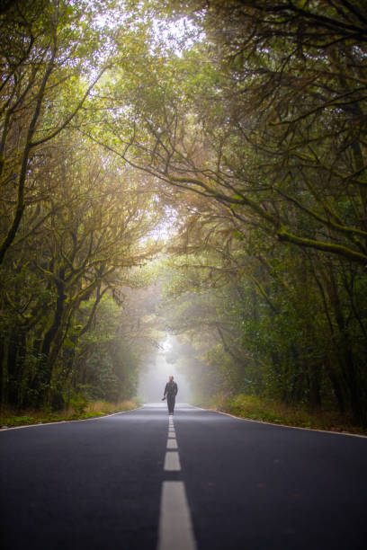 istock Man standing in middle of road, La Gomera, Canary Islands, Spain 1263887607