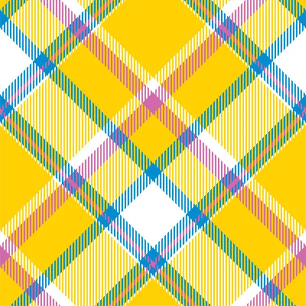 Vector illustration of Tartan scotland seamless plaid pattern vector. Retro background fabric. Vintage check color square geometric texture.