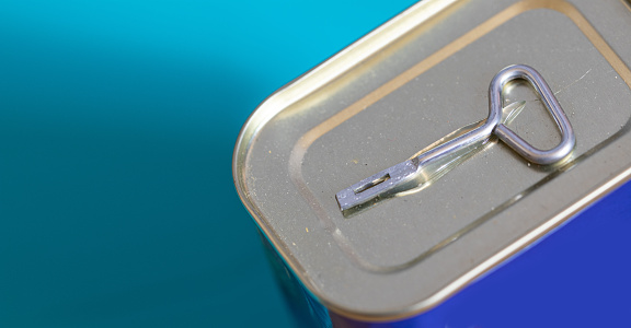 Close up shot of a corned beef tin key. Notorious for the tricky technique needed to employ to open the can. Plenty of room for copy