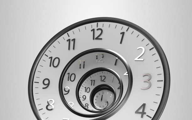 istock Classic Vintage Round Clock Spinning forward or backward with infinity time. 1263889830