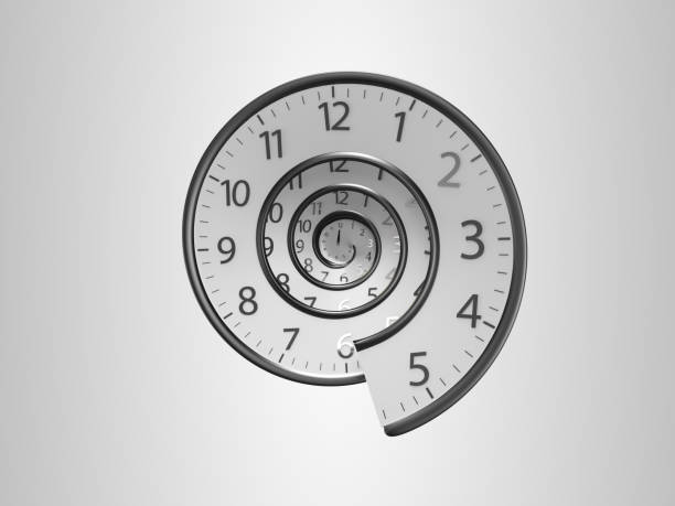 istock Classic Vintage Round Clock Spinning forward or backward with infinity time. 1263889833