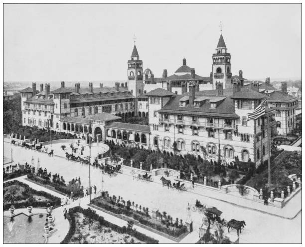 istock Antique black and white photograph: Hotel Ponce de Leon, Florida 1263890257