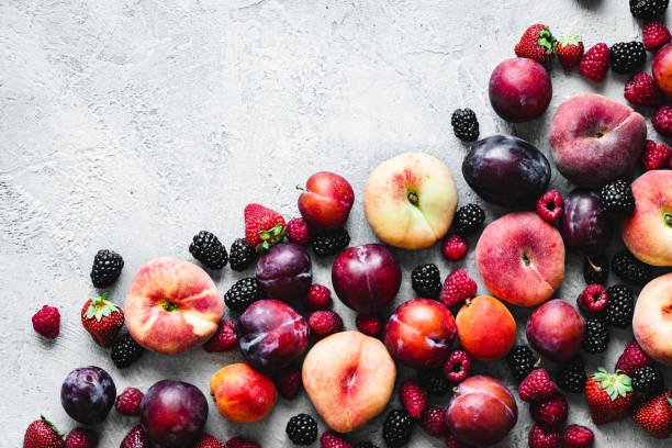 istock Various types of tropical fruits 1263891716