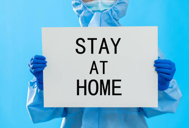istock Doctor holding a paper that says stay 1263892083