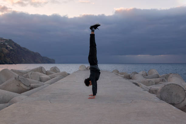 istock Handstand by the sea 1263895666
