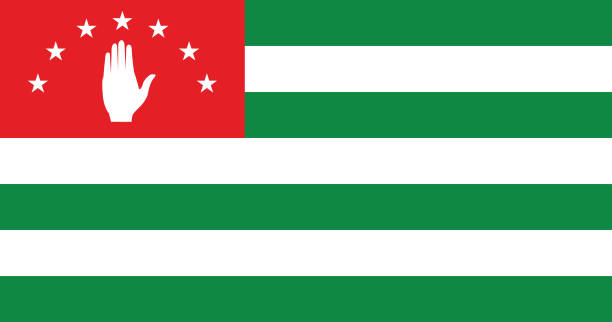벡터 압하지아 플래그, 압하지아 국기 일러스트레이션, 압하지아 국기 - flag of abkhazia stock illustrations