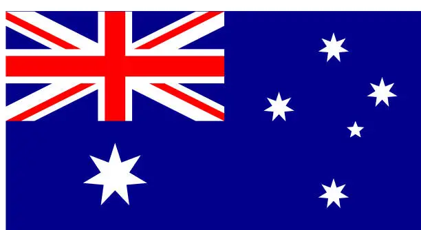 Vector illustration of Vector Australia flag, Australia flag illustration, National flag of Australia