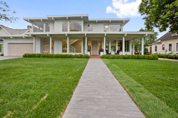 istock Modern style home with amazing wrap-around porch 1263899148
