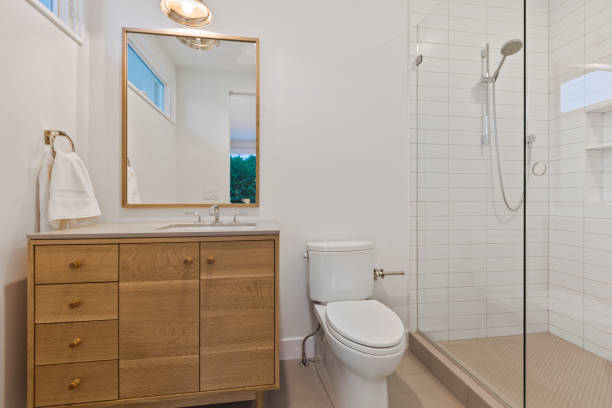 istock Modern cabinets in new bathroom 1263899154