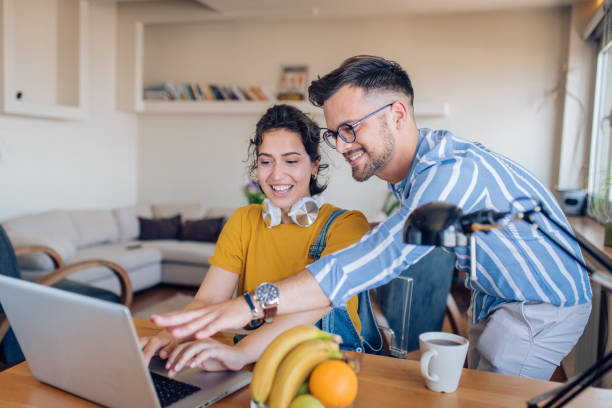 istock Young couple working on their freelance project together 1263901711