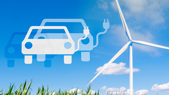 symbol of electromobility using renewable energies
