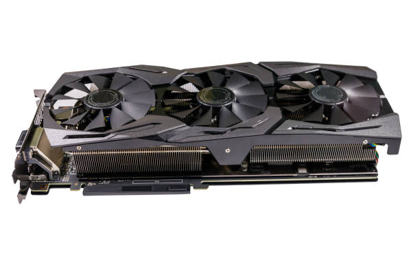istock Modern graphic video card isolated on white background 1263902223