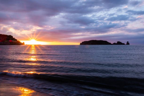 istock Beautiful sunset at seaside. Nature background. 1263904365