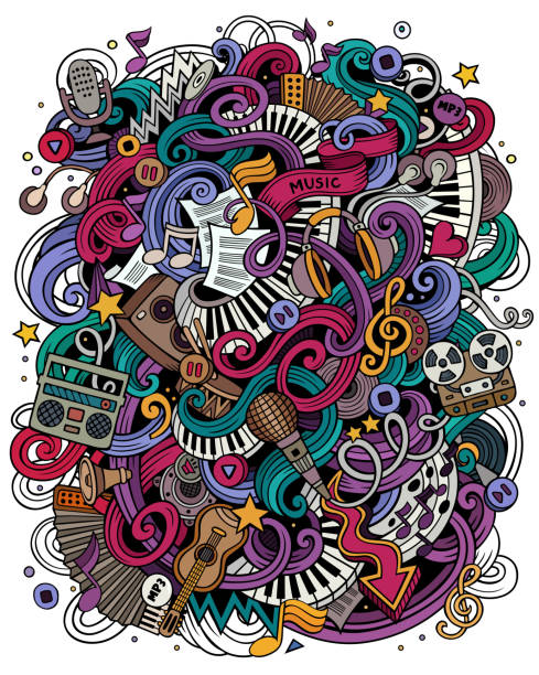 Music Hand Drawn Vector Doodles Illustration Musical Poster Design