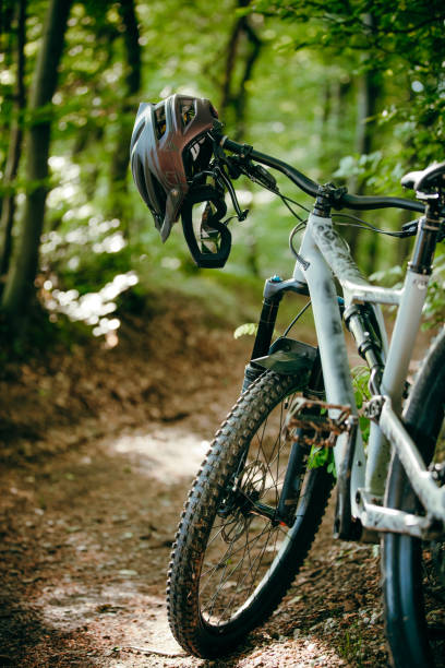 istock Close-up of bicycle and helmet 1263909317
