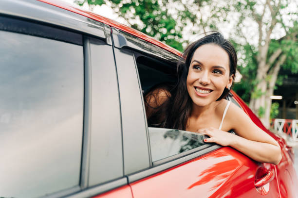 istock Young Hispanic Brunette woman about to board train 1263909956