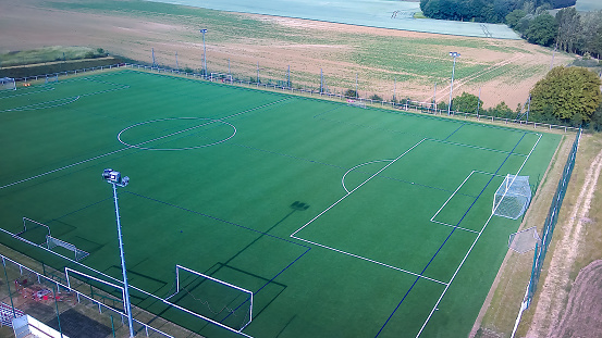 aerial view of a football field