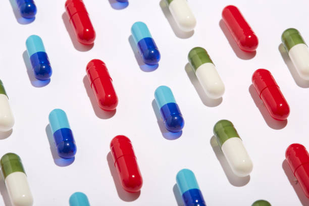 istock Colorful capsules on a white background. 1263926175