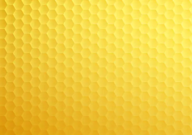 Vector illustration of Yellow honeycomb hexagon texture