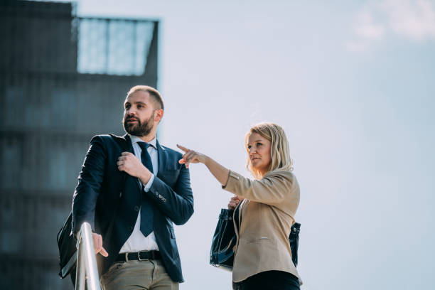 istock Man and woman observing 1263930668