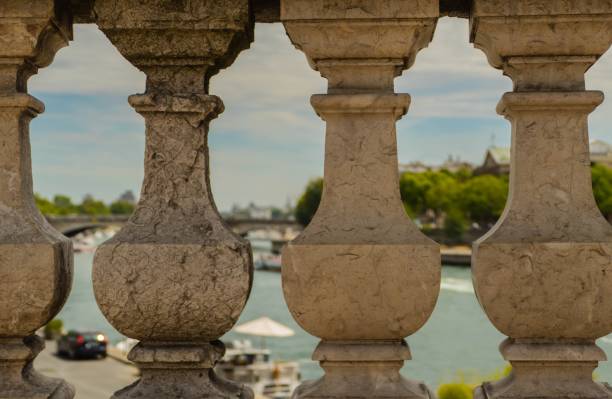 istock Stone Columns in Front of River Seine Paris 1263930675