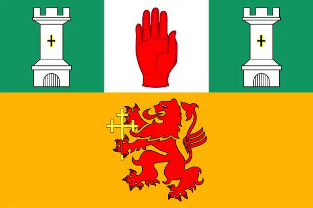 Vector illustration of Flag of County Antrim in Ireland