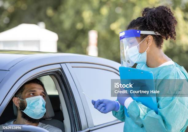 Drive Through Testing Site For Covid19 Patients Stock Photo - Download Image Now - Medical Test, Coronavirus, COVID-19