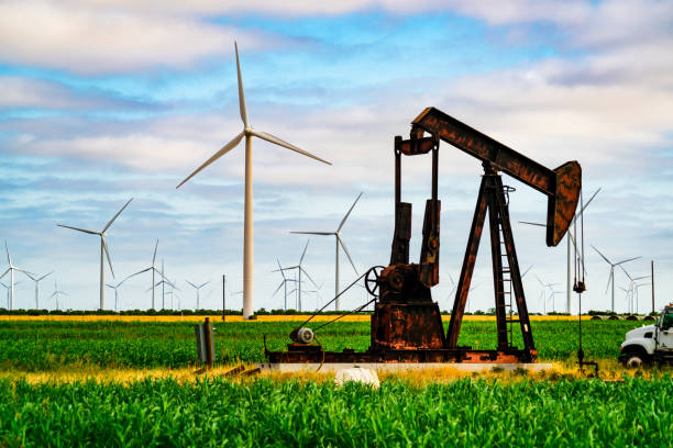 istock Oil Rigs and Wind Turbines 1263933137
