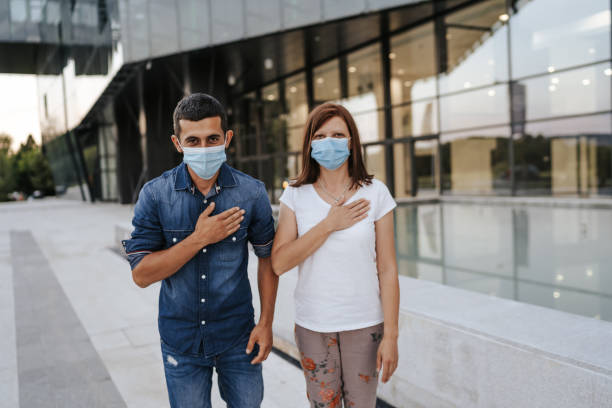 istock Social distance greeting 1263935332