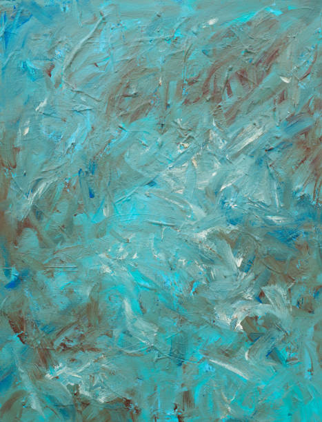 istock Turquoise and tan abstract acrylic background 1263941446