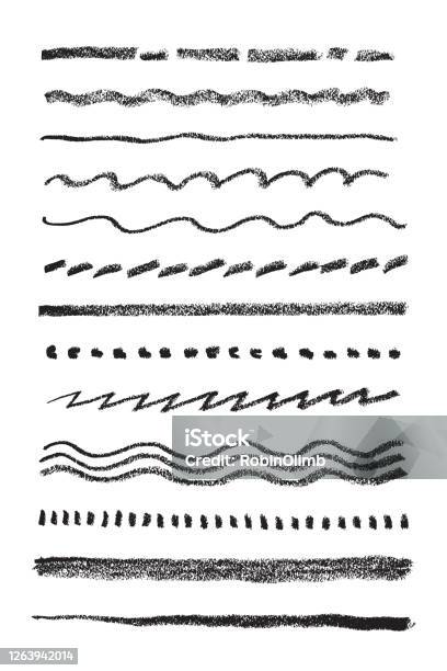 Textured Single Line Texture Lines Set Stock Illustration - Download Image Now - Single Line ...