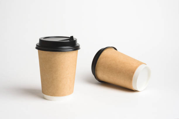 istock Zero waste coffee paper cup on the white background. 1263943544