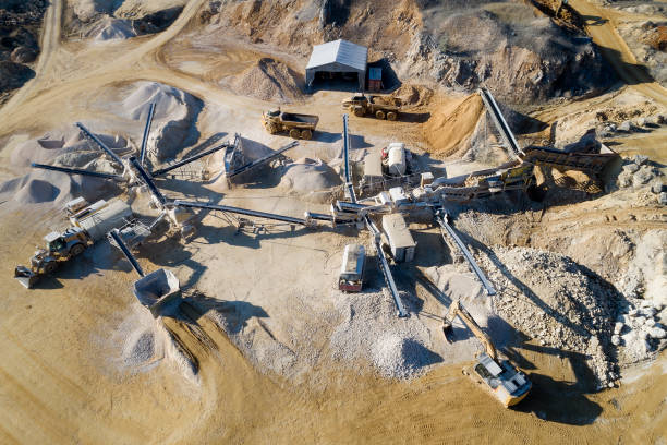 istock Open Pit Mining For Sand And Gravel, Aerial View 1263951409