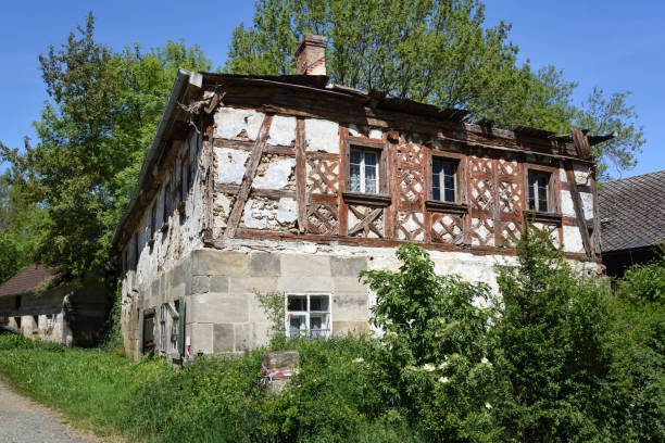 ruin of a half-timbered house