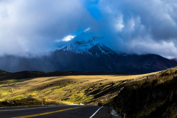 Chimborazo Volcano via Ambato from Guaranda in Riobamba, Chimborazo, Ecuador