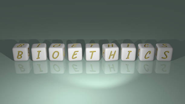 istock alphabetic BIOETHICS arranged by cubic letters on a mirror floor, concept meaning and presentation in 3D perspective 1263958428