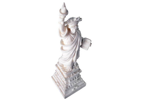 Statue of liberty. An American symbol of freedom on white background, isolated.