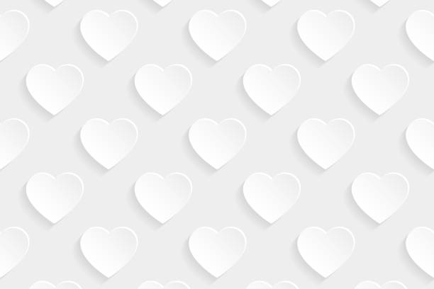 ilustraciones, imágenes clip art, dibujos animados e iconos de stock de fondo blanco abstracto - patrón del corazón - horizontal white background in a row copy space