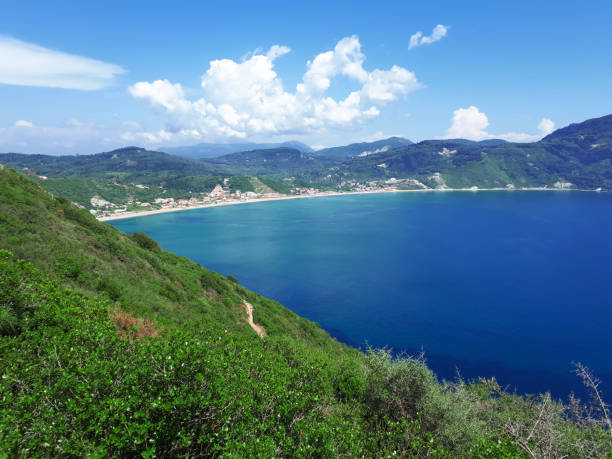 istock View of the turquoise sea and cliffs from the beach 1263984107