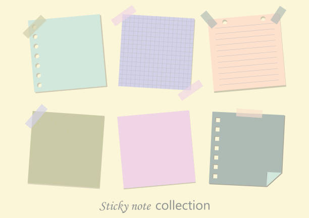 kolekcje pustej notatki samoprzylepnej. - to do list checklist list adhesive note stock illustrations