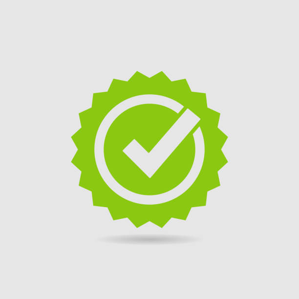 Quality Check Certified Badge Icon Quality Check Certified Badge Icon check mark graphic stock illustrations