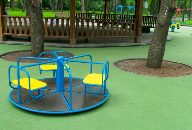 istock Children's swing in the park. 1263992400