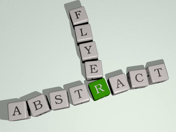 istock combination of abstract flyer built by cubic letters from the top perspective, excellent for the concept presentation. background and illustration. 3D illustration 1263993793