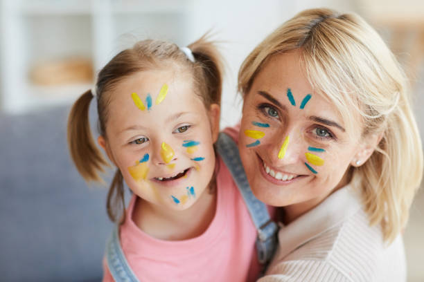 istock Family with painted faces 1263995671