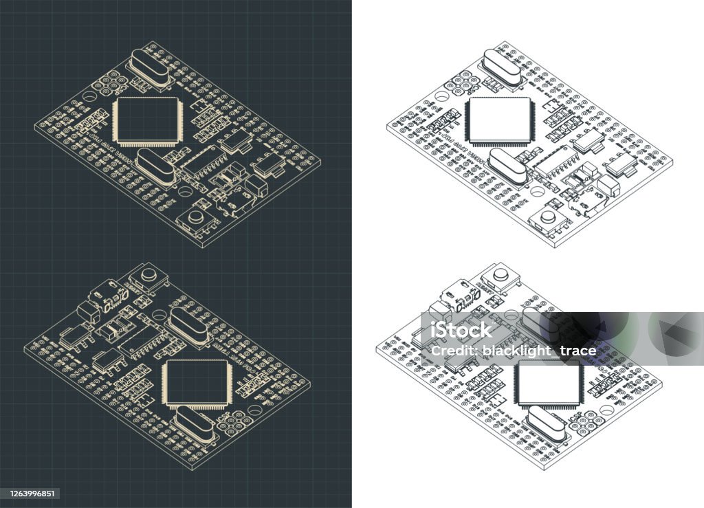 Opensource Hardware And Software Mega Pro Drawings Stock Illustration ...