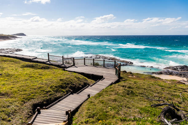 Walkway to the famous Champagne Pools on Fraser Island, QLD, Australia
