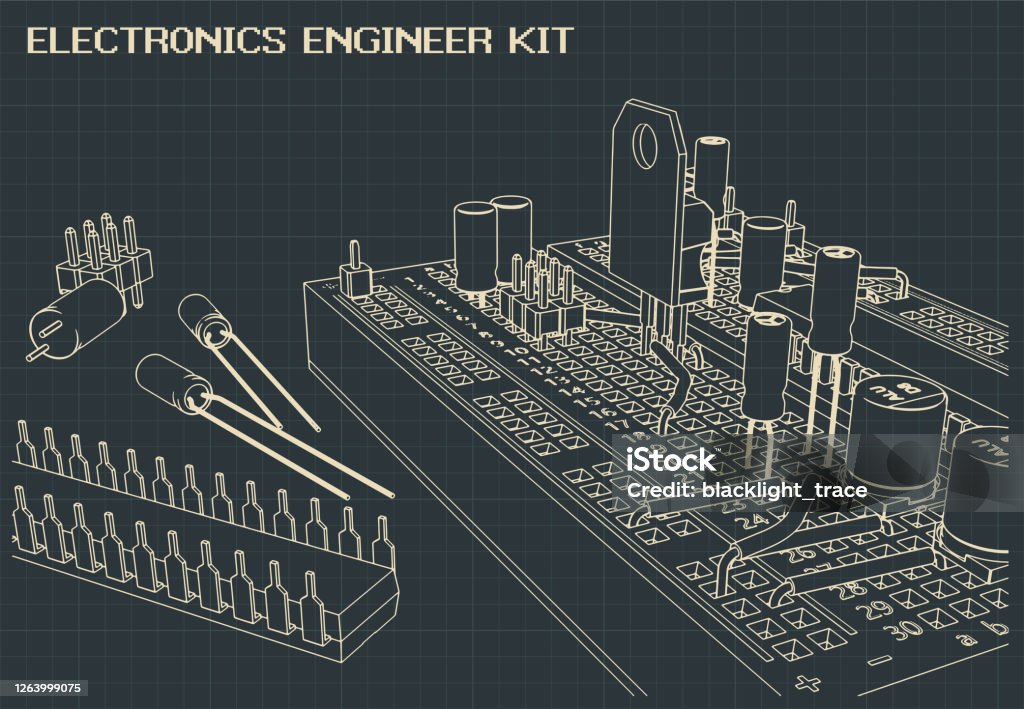 Engineering Component Outline Electronics Components Outline Stock Illustration - Download Image Now ...