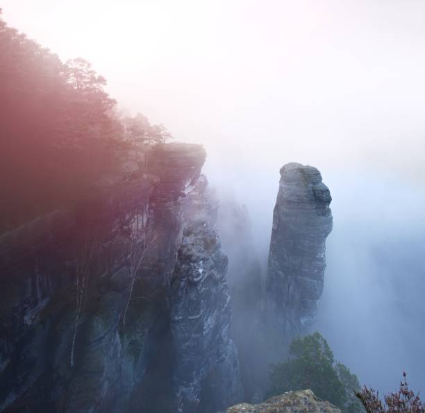 istock Sharp cliffs of Saxony Switzerland close Bastei bridge 1264000912