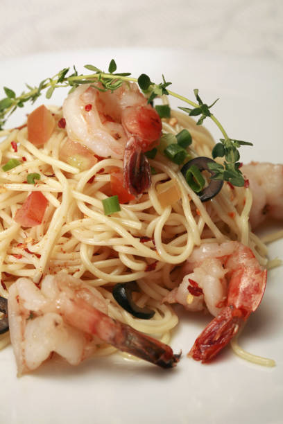 istock Plate of shrimp pasta 1264001019